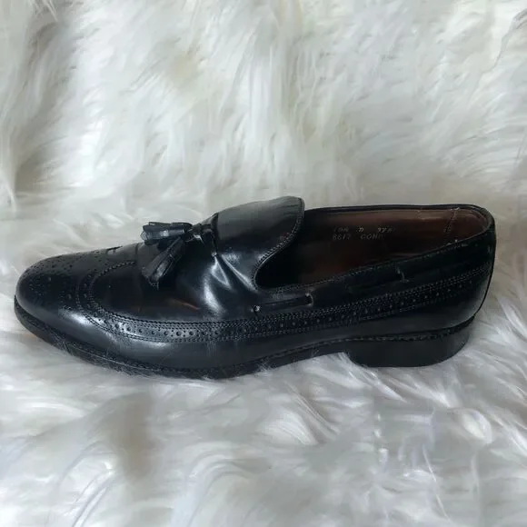 ALLEN EDMONDS BERWICK WINGTIP Tassle SLIP ON LEATHER LOAFER SHOE 10D - Picture 5 of 13